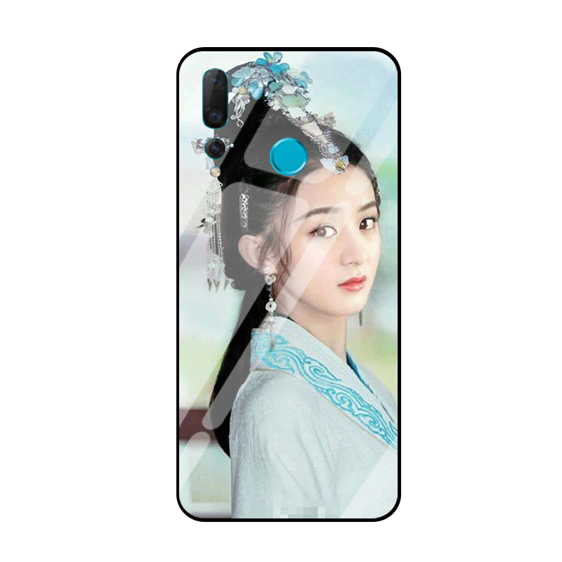 Etui Huawei P Smart+ 2019 Niebieski Szkło Hartowane Anti-fall, Pokrowce Huawei P Smart+ 2019 Telefon Komórkowy Lustro