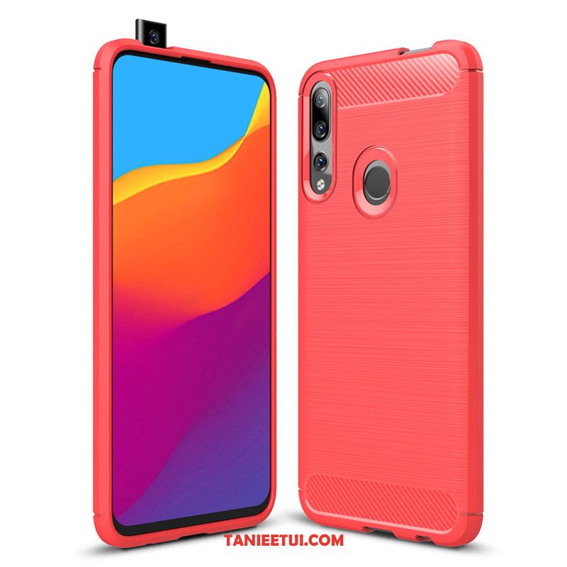 Etui Huawei P Smart+ 2019 Nowy Czerwony Włókno, Obudowa Huawei P Smart+ 2019 Telefon Komórkowy Miękki Ochraniacz
