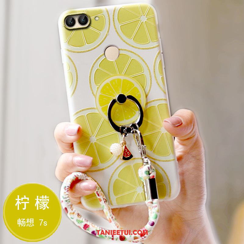 Etui Huawei P Smart Ring Świeży Silikonowe, Obudowa Huawei P Smart Ochraniacz Telefon Komórkowy Żółty