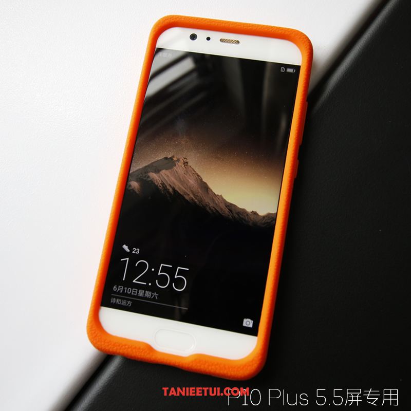Etui Huawei P10 Plus Skóra Płótno Miękki, Futerał Huawei P10 Plus Wzór Silikonowe Anti-fall Orange
