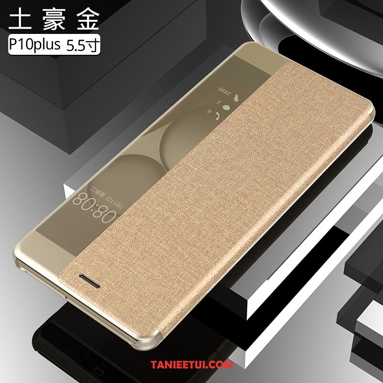 Etui Huawei P10 Plus Skórzany Futerał Cienka All Inclusive, Futerał Huawei P10 Plus Złoto Akcesoria Telefon Komórkowy