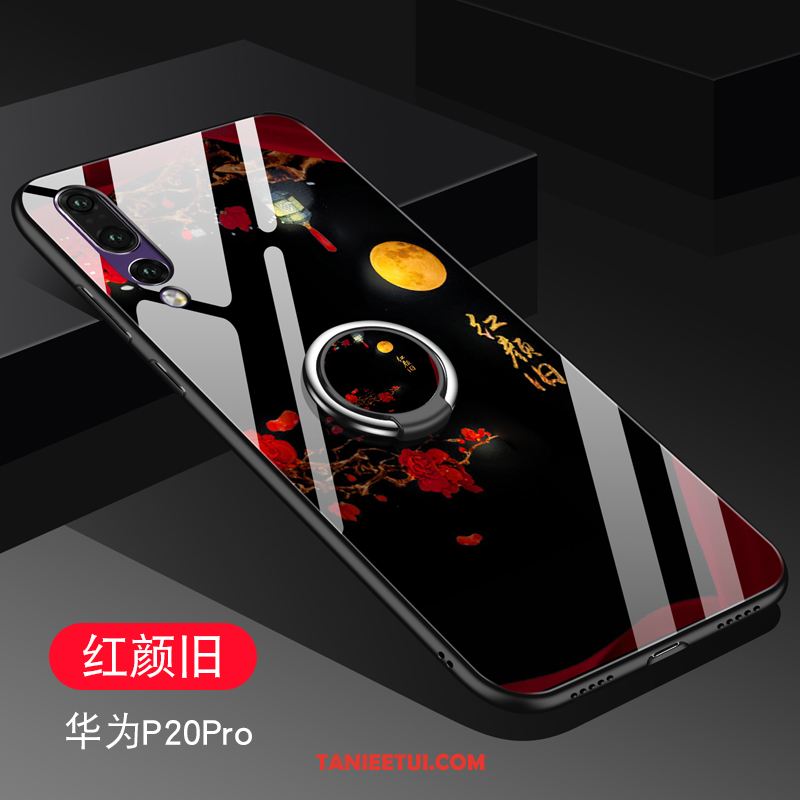 Etui Huawei P20 Pro Tendencja Moda Telefon Komórkowy, Obudowa Huawei P20 Pro Szkło Czerwony Ring