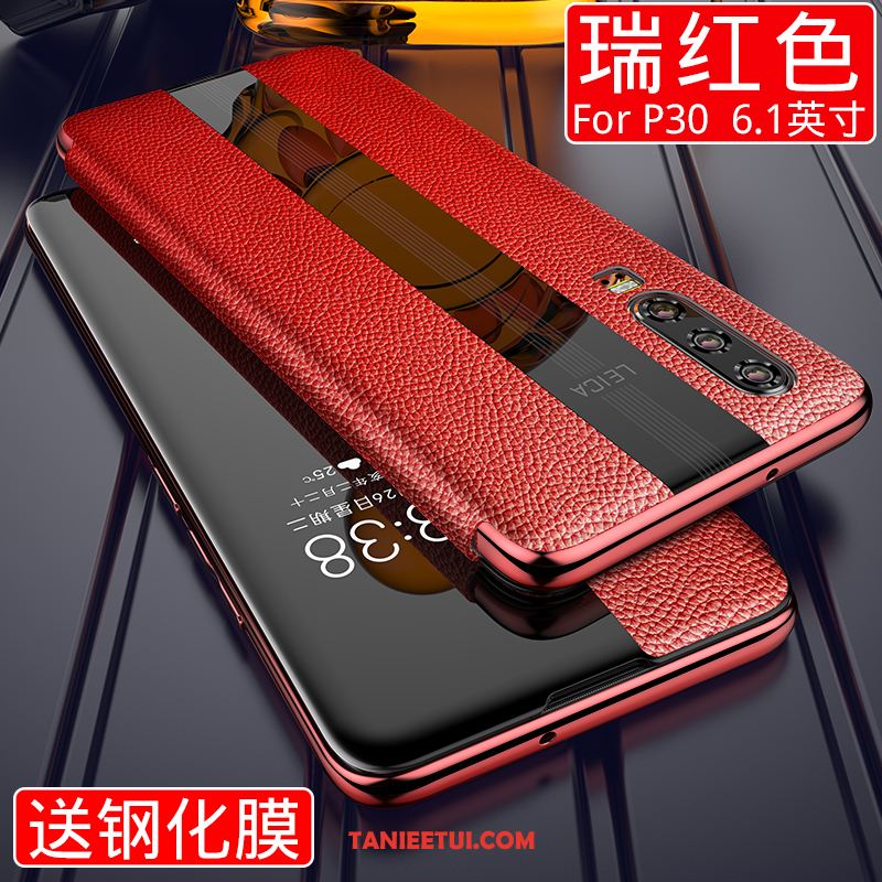 Etui Huawei P30 Tendencja Skórzany Futerał Prawdziwa Skóra, Obudowa Huawei P30 Telefon Komórkowy Klapa Akcesoria