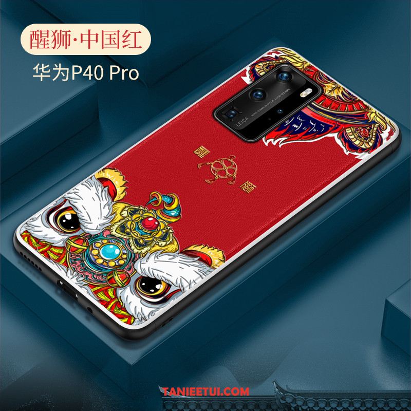 Etui Huawei P40 Pro Czerwony Netto Silikonowe Telefon Komórkowy, Pokrowce Huawei P40 Pro Miękki Ochraniacz Chiński Styl