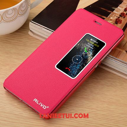 Etui Huawei P9 Czerwony Anti-fall Telefon Komórkowy, Obudowa Huawei P9 Ochraniacz Skórzany Futerał