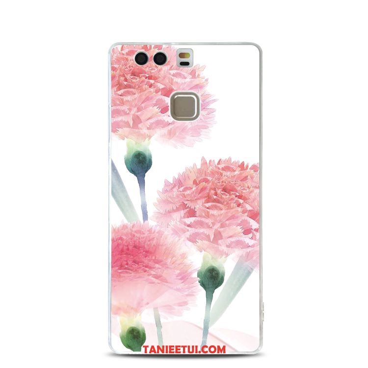 Etui Huawei P9 Relief Silikonowe Miękki, Futerał Huawei P9 Różowe Proszek Kwiaty