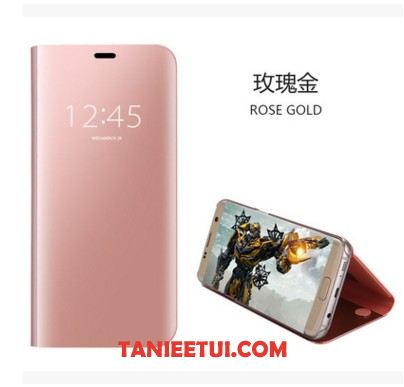 Etui Huawei Y6 2018 Różowe Wspornik Ochraniacz, Obudowa Huawei Y6 2018 Telefon Komórkowy Skórzany Futerał Lustro