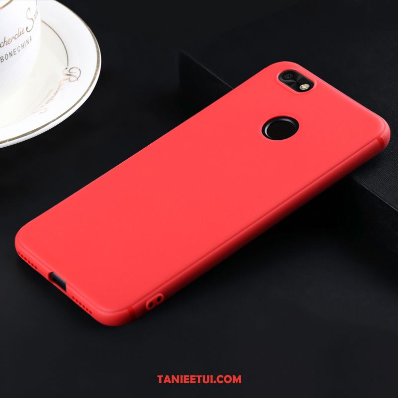 Etui Huawei Y6 Pro 2017 Silikonowe Czerwony Nubuku, Futerał Huawei Y6 Pro 2017 Telefon Komórkowy All Inclusive Miękki