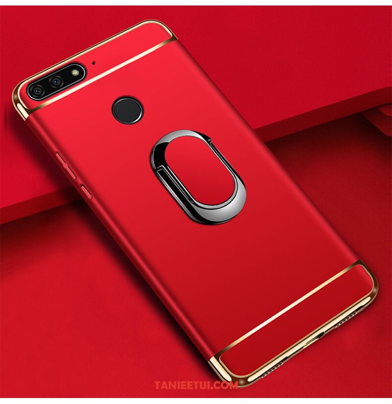 Etui Huawei Y7 2018 Wiszące Ozdoby Czerwony Wspornik, Pokrowce Huawei Y7 2018 Filmy Szkło Hartowane Telefon Komórkowy