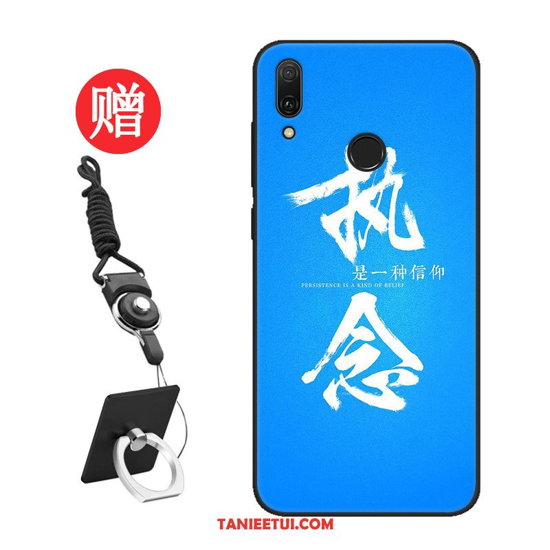 Etui Huawei Y7 2019 Ochraniacz Silikonowe Wzór, Futerał Huawei Y7 2019 Czerwony Netto Telefon Komórkowy Niebieski