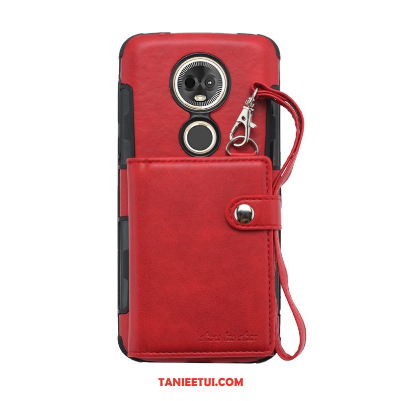 Etui Moto G7 Plus Czerwony Skóra Telefon Komórkowy, Futerał Moto G7 Plus Jednolity Kolor