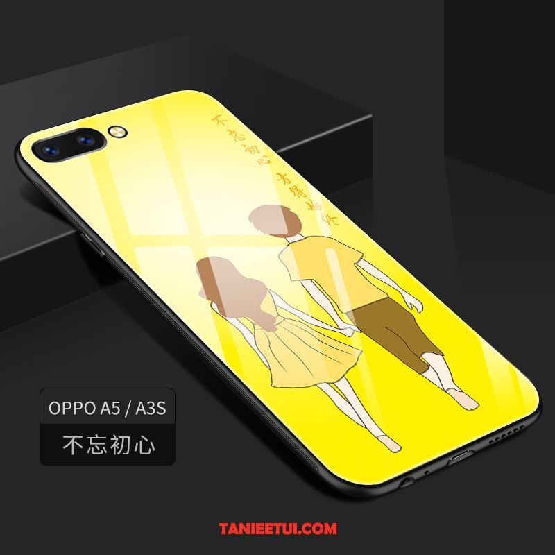 Etui Oppo A3s Kolor Nowy Telefon Komórkowy, Pokrowce Oppo A3s Żółty Szkło Hartowane All Inclusive