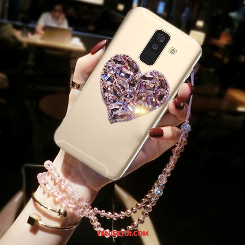 Etui Samsung Galaxy A6 Silikonowe Gwiazda Miłość, Futerał Samsung Galaxy A6 Rhinestone Złoto Telefon Komórkowy