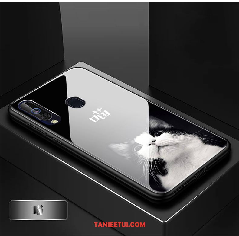 Etui Samsung Galaxy A60 Szkło Czarny Kotek, Futerał Samsung Galaxy A60 Wiszące Ozdoby Kreskówka Telefon Komórkowy