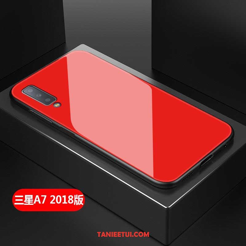 Etui Samsung Galaxy A7 2018 All Inclusive Trudno Szkło, Pokrowce Samsung Galaxy A7 2018 Telefon Komórkowy Czerwony Proste