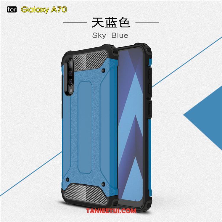 Etui Samsung Galaxy A70 Anti-fall Niebieski Tendencja, Futerał Samsung Galaxy A70 Telefon Komórkowy Trudno Miękki