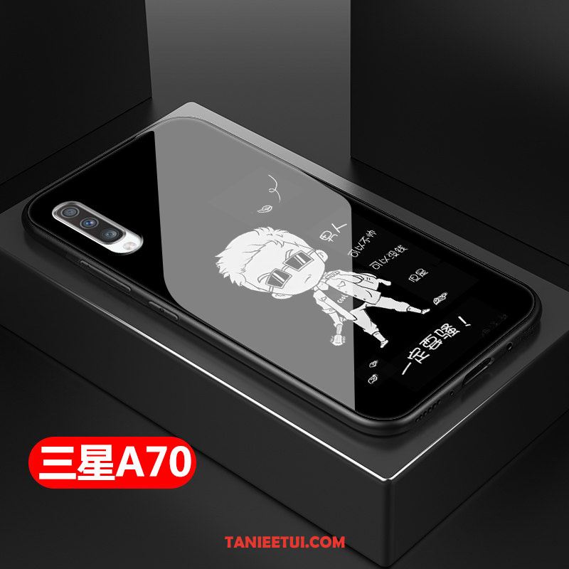 Etui Samsung Galaxy A70 Moda Proste Czarny, Obudowa Samsung Galaxy A70 Silikonowe All Inclusive Szkło
