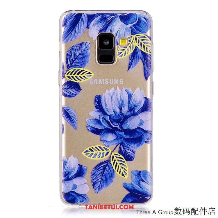 Etui Samsung Galaxy A8 2018 All Inclusive Silikonowe Miękki, Obudowa Samsung Galaxy A8 2018 Przezroczysty Niebieski Telefon Komórkowy