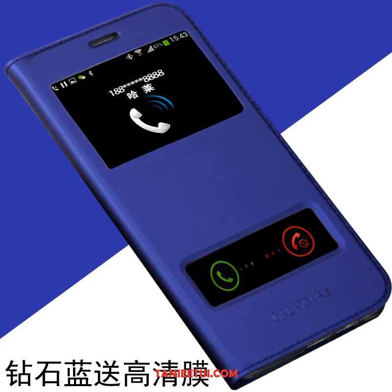 Etui Samsung Galaxy A8 Nowy Ochraniacz Skórzany Futerał, Pokrowce Samsung Galaxy A8 Anti-fall Niebieski Klapa