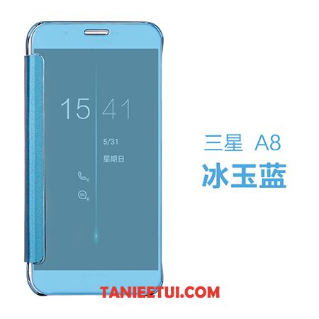 Etui Samsung Galaxy A8 Telefon Komórkowy Ochraniacz Lustro, Obudowa Samsung Galaxy A8 Gwiazda Smok Skórzany Futerał