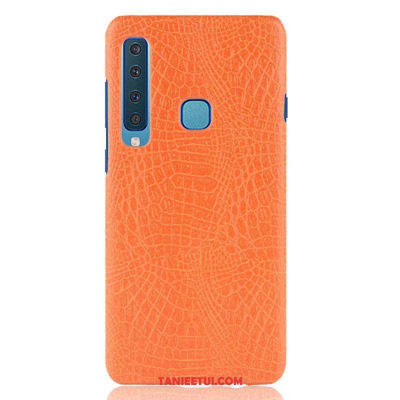 Etui Samsung Galaxy A9 2018 Wzór Krokodyla Gwiazda Vintage, Obudowa Samsung Galaxy A9 2018 Nubuku Torby Telefon Komórkowy Orange