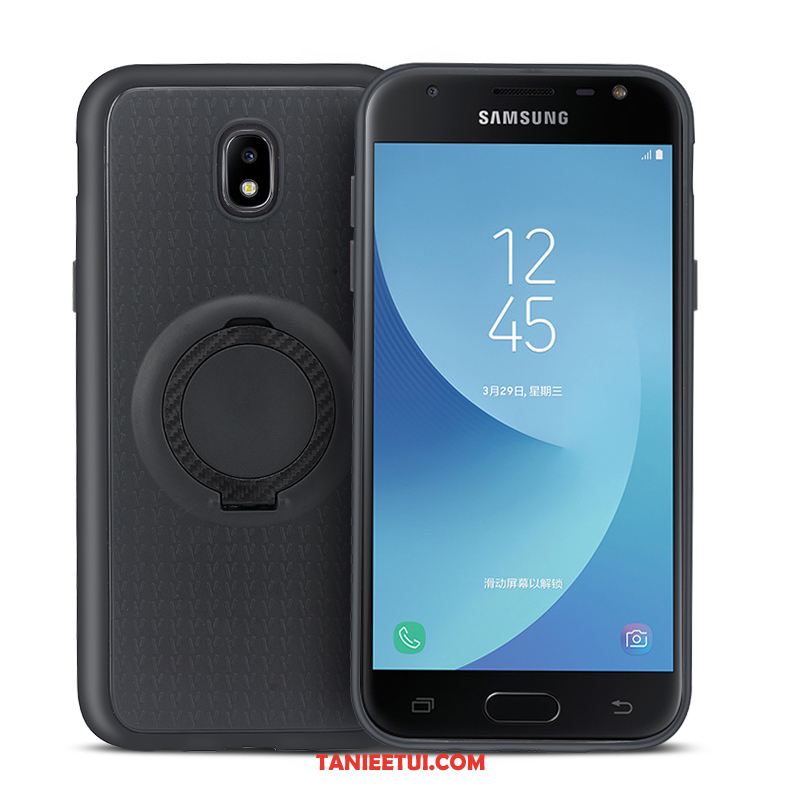 Etui Samsung Galaxy J3 2017 Czarny Silikonowe Wspornik, Futerał Samsung Galaxy J3 2017 Anti-fall Miękki Ochraniacz