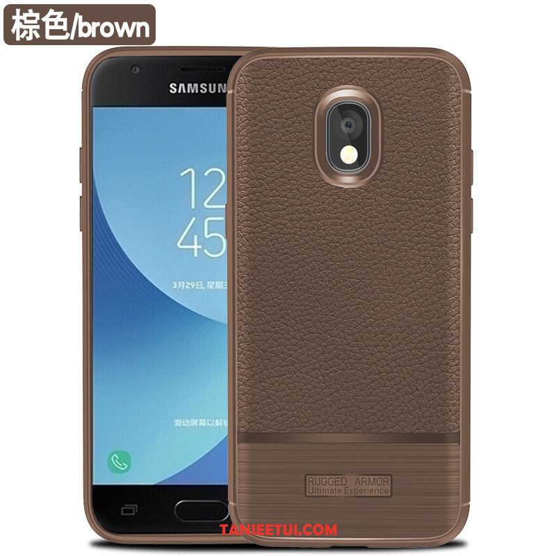 Etui Samsung Galaxy J7 2017 Telefon Komórkowy Gwiazda Akcesoria, Pokrowce Samsung Galaxy J7 2017 Miękki Litchi Jedwab Braun