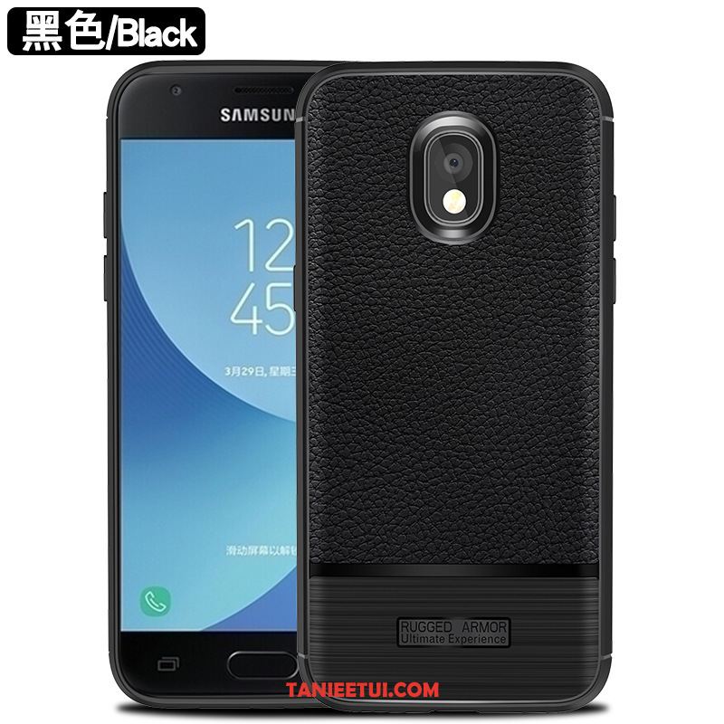 Etui Samsung Galaxy J7 2017 Wzór Miękki Ochraniacz, Futerał Samsung Galaxy J7 2017 Czarny Litchi Gwiazda