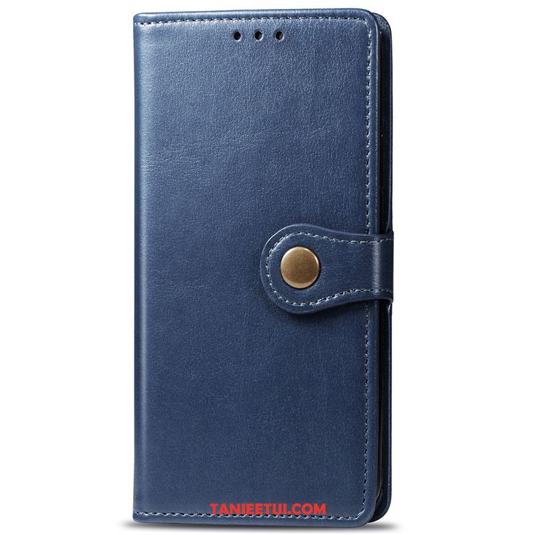 Etui Samsung Galaxy Note 10+ Skórzany Klapa Niebieski, Futerał Samsung Galaxy Note 10+ Klamra Telefon Komórkowy Miękki