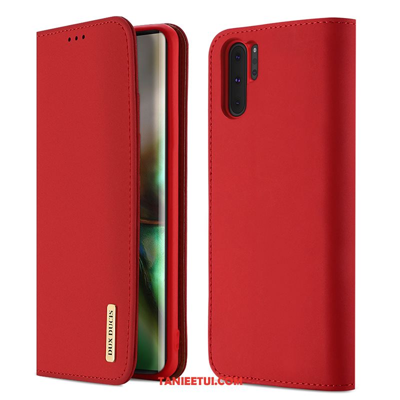 Etui Samsung Galaxy Note 10+ Telefon Komórkowy Czerwony Skórzany Futerał, Obudowa Samsung Galaxy Note 10+ Gwiazda