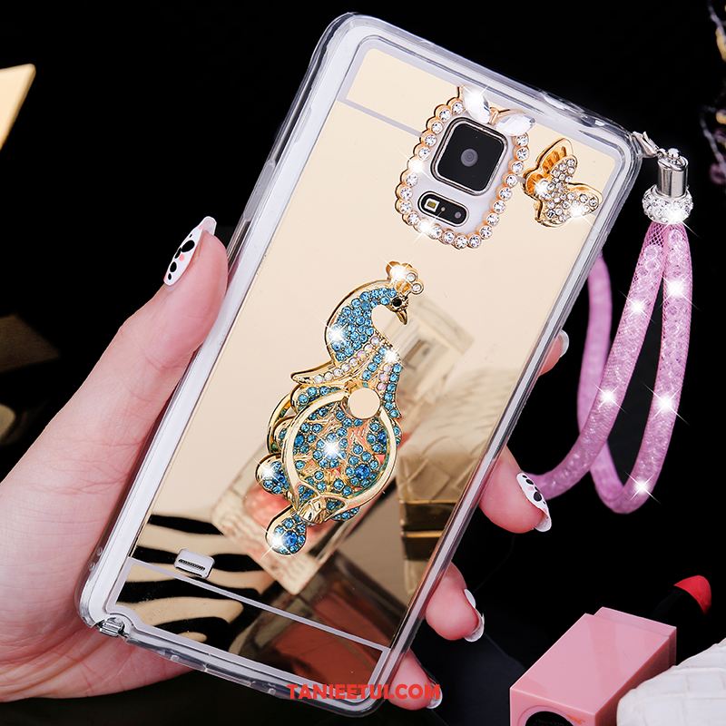 Etui Samsung Galaxy Note 4 Pawie Telefon Komórkowy Gwiazda, Futerał Samsung Galaxy Note 4 Wiszące Ozdoby Miękki Ring Champagner Farbe