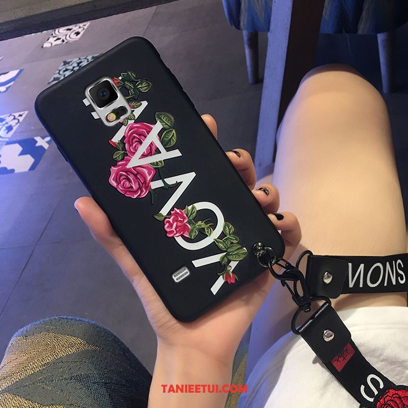 Etui Samsung Galaxy Note 4 Telefon Komórkowy Ochraniacz Różowy, Obudowa Samsung Galaxy Note 4 Wiszące Ozdoby Gwiazda Czarny