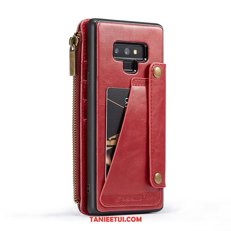Etui Samsung Galaxy Note 9 Czerwony Portfel Gwiazda, Obudowa Samsung Galaxy Note 9 Ochraniacz Skórzany Futerał Telefon Komórkowy