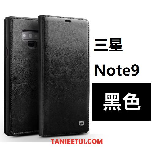 Etui Samsung Galaxy Note 9 Ochraniacz Skórzany Futerał All Inclusive, Pokrowce Samsung Galaxy Note 9 Czarny Proste Biznes