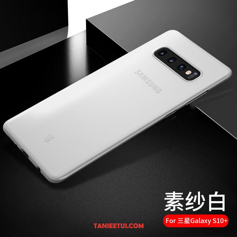 Etui Samsung Galaxy S10+ Tendencja Nubuku Biały, Obudowa Samsung Galaxy S10+ Anti-fall All Inclusive Cienkie