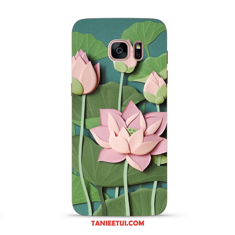 Etui Samsung Galaxy S6 Edge Świeży Kwiaty Chiński Styl, Futerał Samsung Galaxy S6 Edge Zielony Piękny Miękki