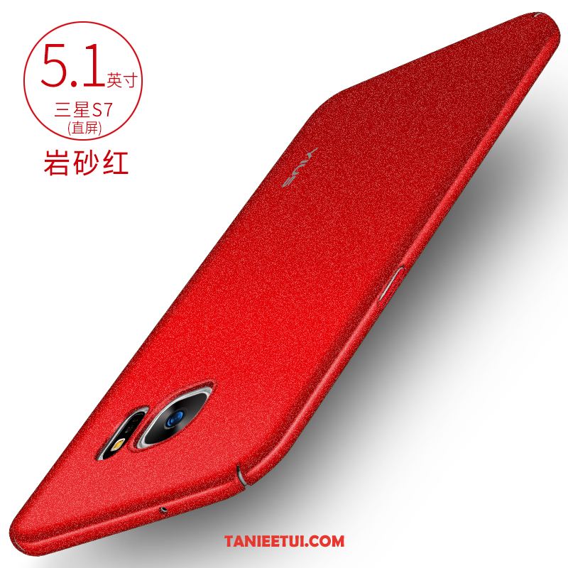 Etui Samsung Galaxy S7 Cienkie Tylna Pokrywa Nubuku, Futerał Samsung Galaxy S7 Czerwony Ochraniacz Trudno