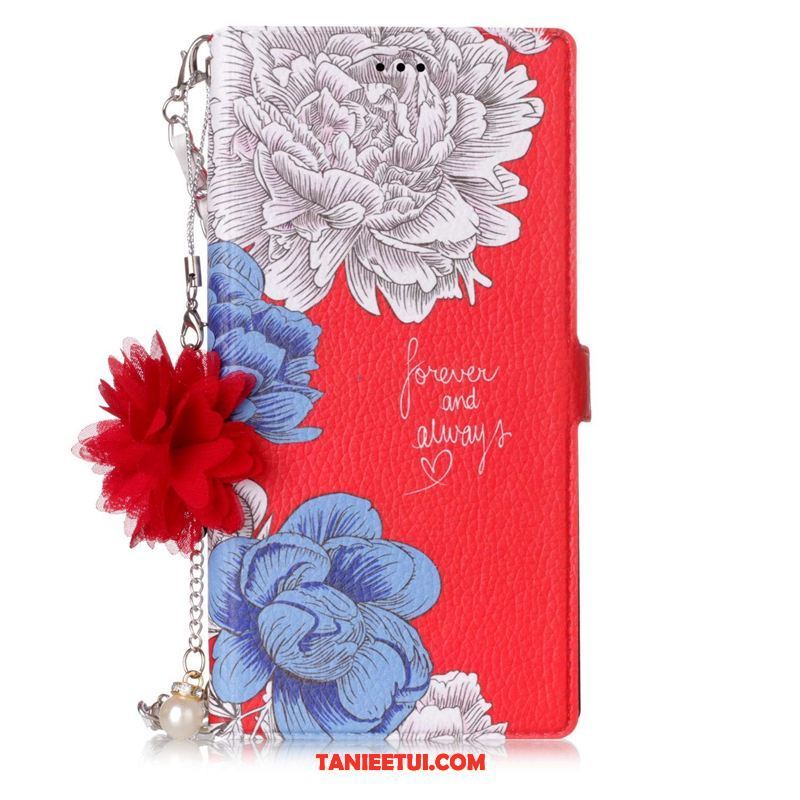 Etui Sony Xperia L1 Ochraniacz Telefon Komórkowy Kwiaty, Obudowa Sony Xperia L1 Czerwony Skórzany Futerał Kolor