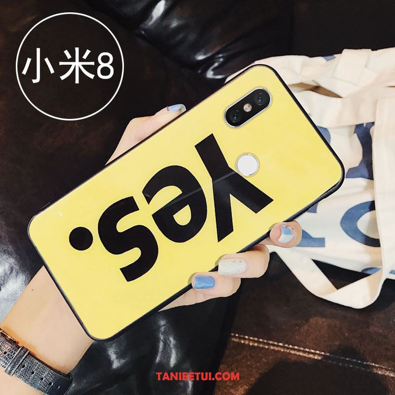 Etui Xiaomi Mi 8 Alfabet Telefon Komórkowy All Inclusive, Futerał Xiaomi Mi 8 Szkło Proste Zakochani Beige
