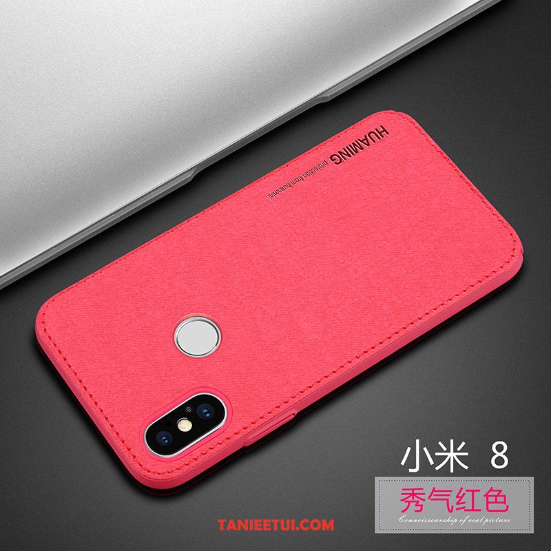 Etui Xiaomi Mi 8 Luksusowy Mały Proste, Futerał Xiaomi Mi 8 Nowy Kreatywne Czerwony Beige