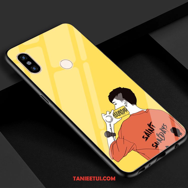 Etui Xiaomi Mi 8 Lustro Szkło Hartowane Żółty, Futerał Xiaomi Mi 8 Mały Zakochani Telefon Komórkowy Beige