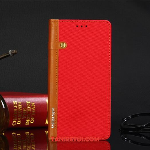Etui Xiaomi Mi 8 Pro Klapa Skórzany Futerał Ochraniacz, Obudowa Xiaomi Mi 8 Pro Anti-fall Portfel Czerwony