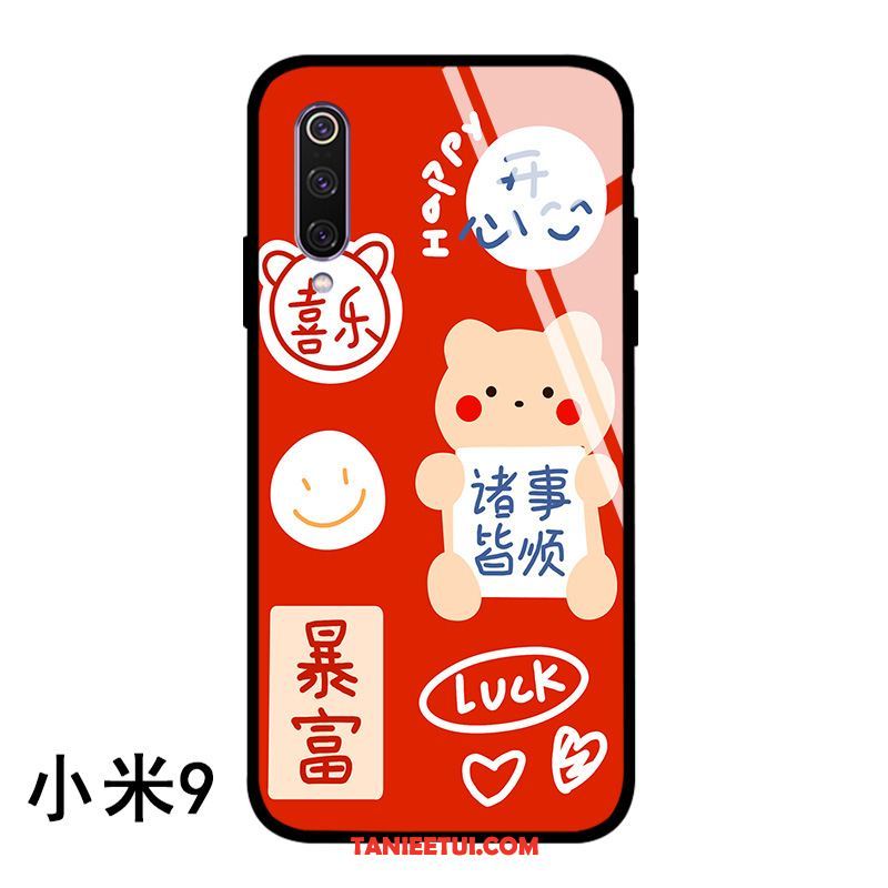 Etui Xiaomi Mi 9t Pro Bogactwo Szkło Zakochani, Futerał Xiaomi Mi 9t Pro Szkło Hartowane Czerwony Netto Ochraniacz Beige