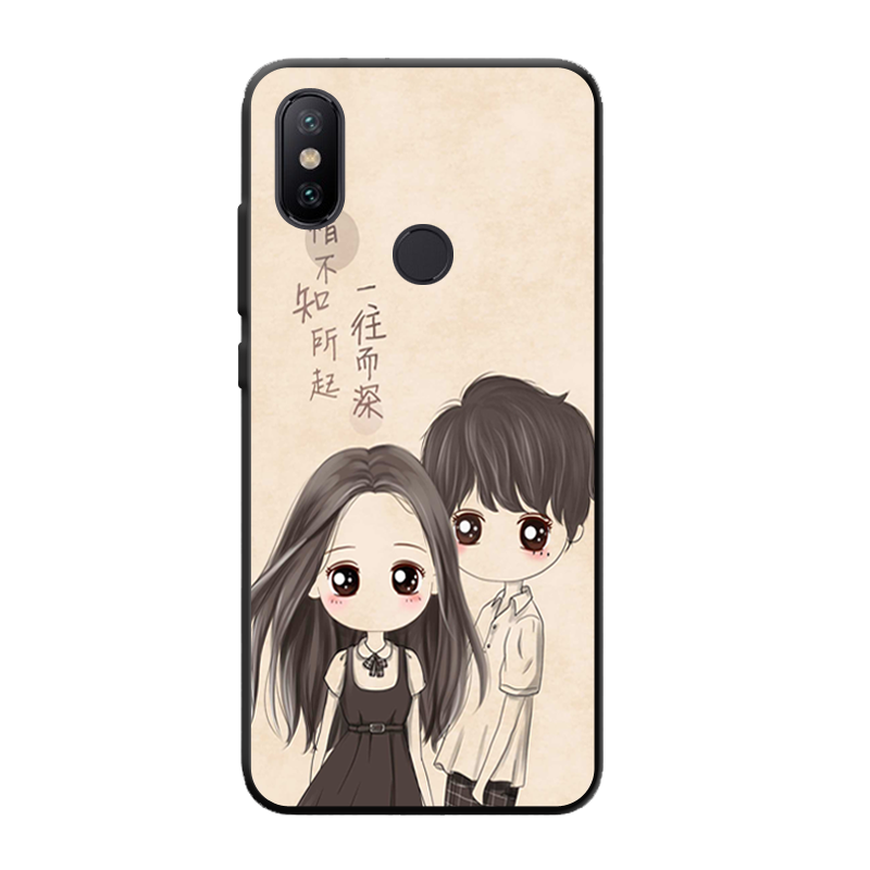 Etui Xiaomi Mi A2 Wiszące Ozdoby Mały Telefon Komórkowy, Futerał Xiaomi Mi A2 Ochraniacz Miękki Zakochani Beige