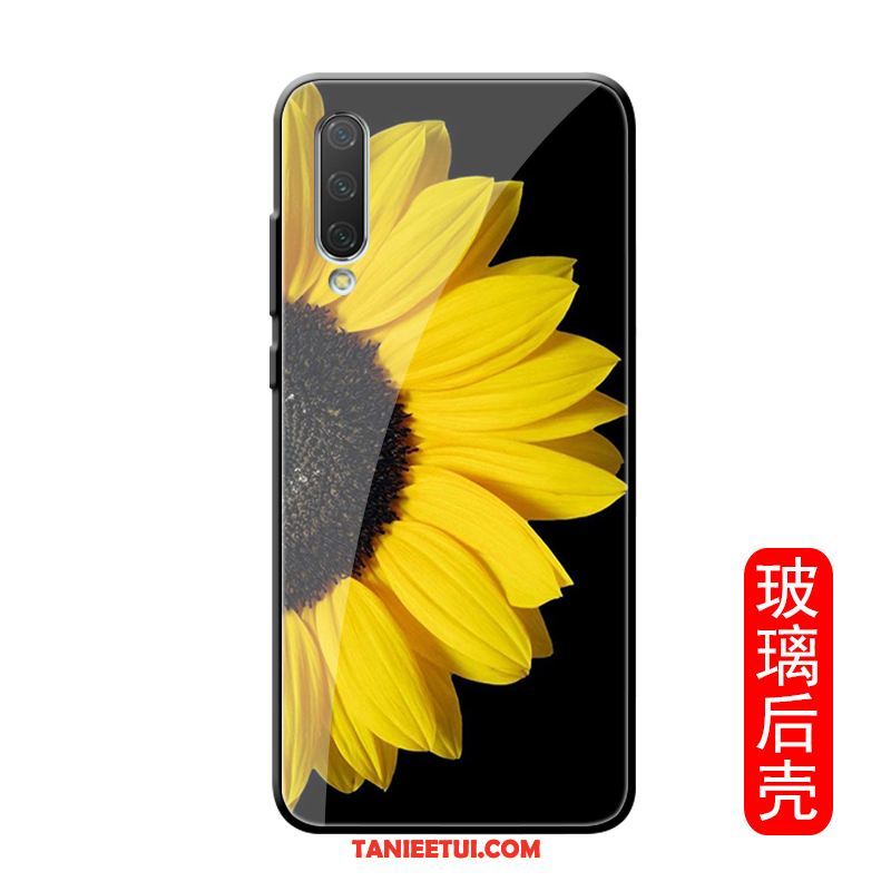 Etui Xiaomi Mi A3 Osobowość Czarny Kwiaty, Obudowa Xiaomi Mi A3 Mały Modna Marka Ręcznie Malowane Beige