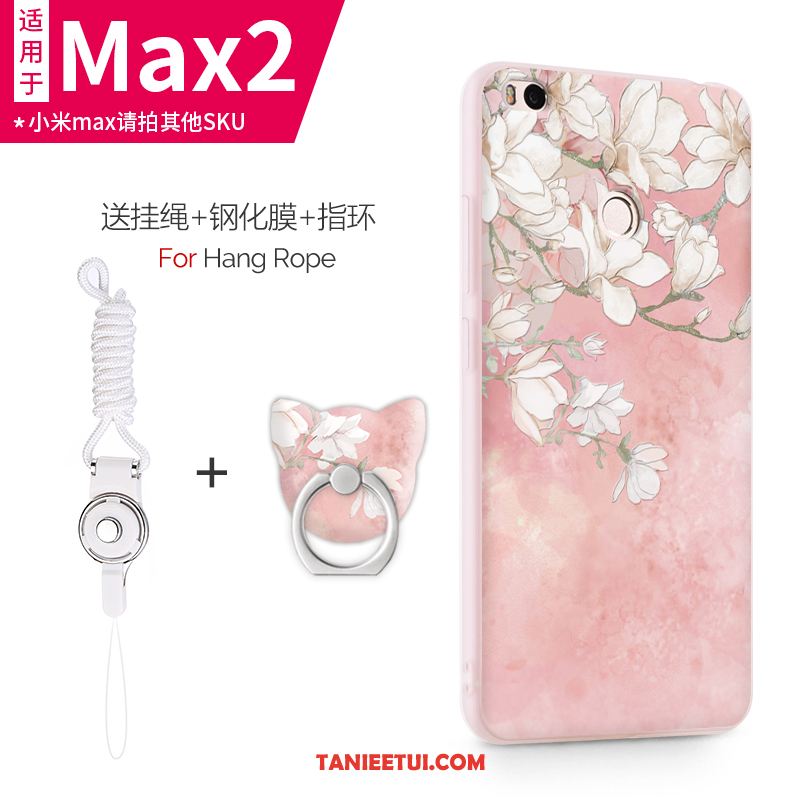 Etui Xiaomi Mi Max 2 Osobowość Nubuku Silikonowe, Futerał Xiaomi Mi Max 2 Różowe Mały Ochraniacz Beige