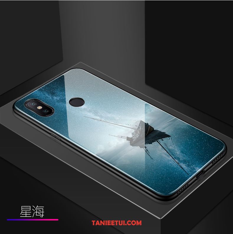 Etui Xiaomi Mi Max 3 Trudno Telefon Komórkowy Kreatywne, Obudowa Xiaomi Mi Max 3 Ciemno Niebieski Szkło Anti-fall Beige