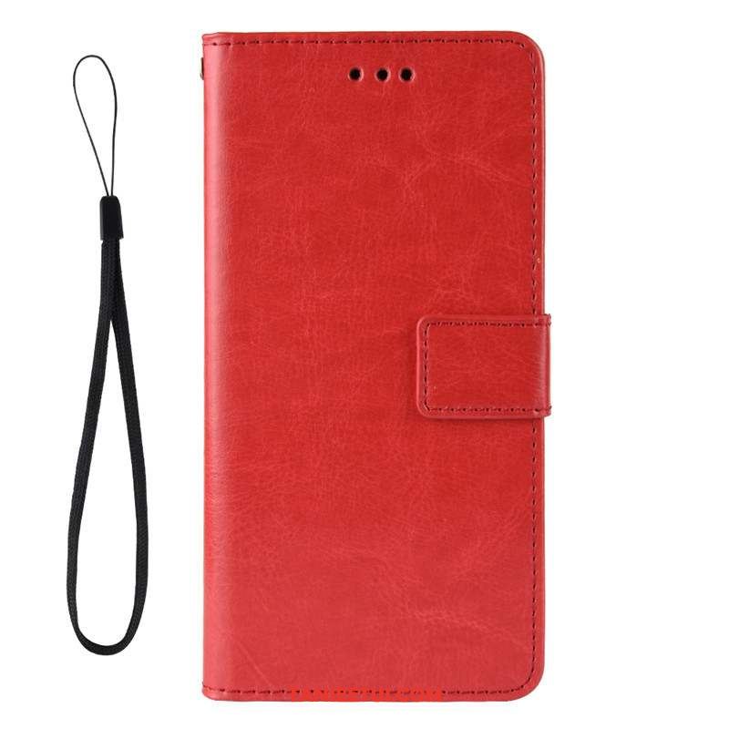 Etui Xiaomi Mi Note 10 Lite Wiszące Ozdoby Jednolity Kolor Czerwony, Pokrowce Xiaomi Mi Note 10 Lite Mały Telefon Komórkowy Skórzany Futerał Beige