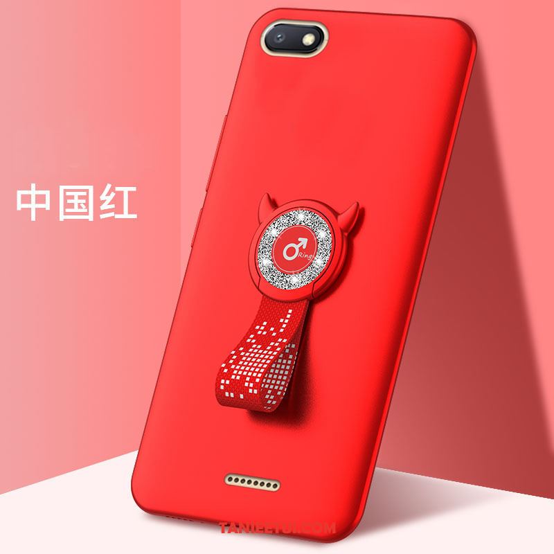 Etui Xiaomi Redmi 6a Lekki I Cienki Czerwony Netto Ochraniacz, Obudowa Xiaomi Redmi 6a Nubuku Czerwony Anti-fall Beige