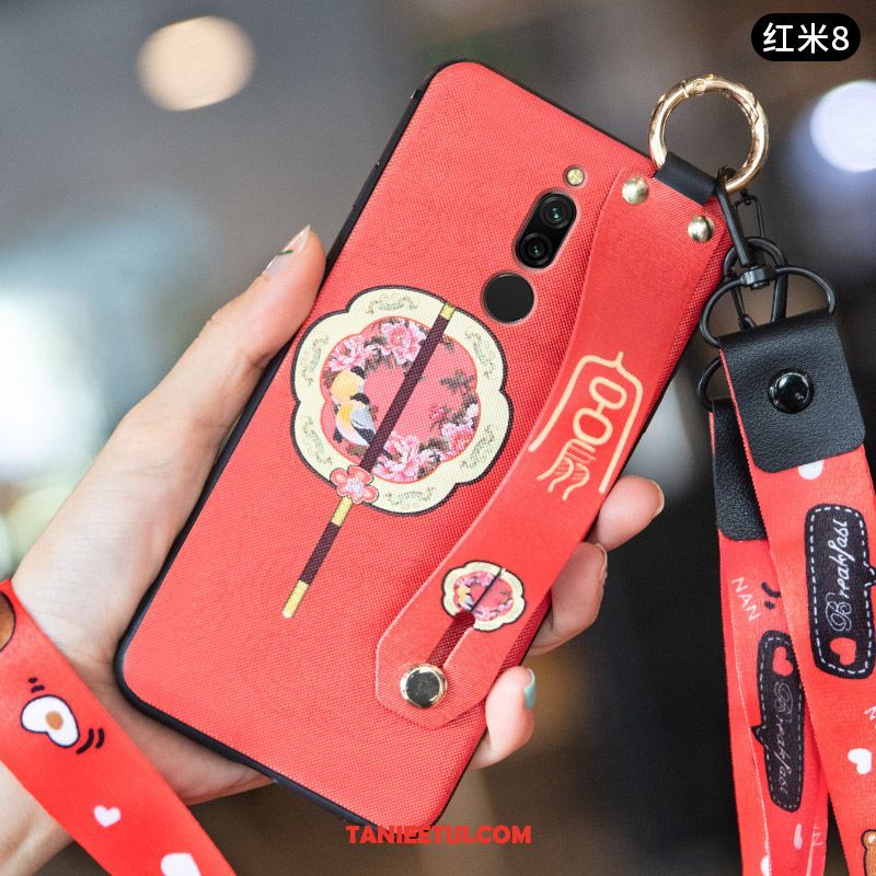 Etui Xiaomi Redmi 8 Czerwony Nubuku Tendencja, Futerał Xiaomi Redmi 8 Telefon Komórkowy Chiński Styl Wiatr Beige